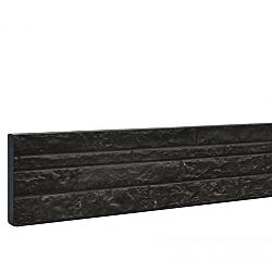 Betonplaat dubbelzijdig rotsmotief 36x3.5x184 cm, antraciet gecoat