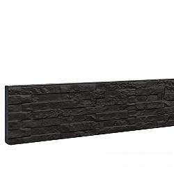Betonplaat dubbelzijdig leisteenmotief 36x3.5x184 cm, antraciet gecoat
