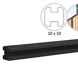 Betonpaal glad met vellingkant, vzv sleuf, 10x10x270 cm, antraciet, ongecoat, tussenpaal