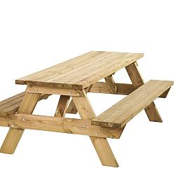 Picknicktafel Bobito, 42 mm dik, bladmaat 220x71 cm, groen geïmpregneerd