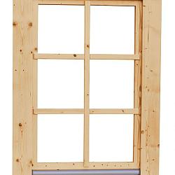 Vuren draai-kiepraam met dubbelglas, 84.4x120.4 cm, onbehandeld
