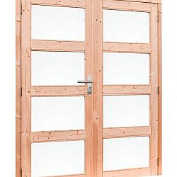 Douglas dubbele 4-ruits deur inclusief kozijn, 168x201 cm, kleurloos geïmpregneerd