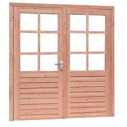 Douglas dubbele 6-ruits deur Prestige met dubbelglas, 202x221 cm, onbehandeld