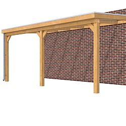 Veranda Excellent 600 douglas, 612x310 cm, dakplaten helder, kleurloos geïmpregneerd.