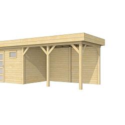 Vuren Topvision Premium Bonte Kraai, 300x250 en luifel 400 cm, kleurloos geïmpregneerd.