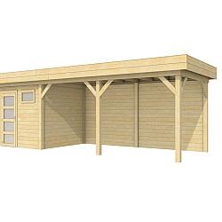 Vuren Topvision Premium Kuifmees, 250x250 en luifel 500 cm, kleurloos geïmpregneerd.