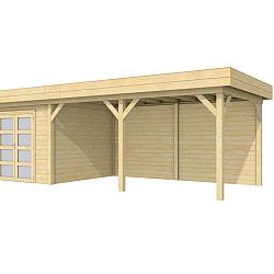 Vuren Topvision Premium Bosuil, 300x300 en luifel 500 cm, kleurloos geïmpregneerd.