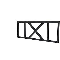 Hekwerk met kruis douglas type A, 178.5x73 cm, zwart geïmpregneerd