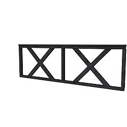 Hekwerk met kruis douglas type B, 228.5x73 cm, zwart geïmpregneerd