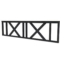 Hekwerk met kruis douglas type C, 278.5x73 cm, zwart geïmpregneerd