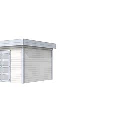 Vuren Topvision Parelhoen, 400x300 cm, wanden wit en basis lichtgrijs