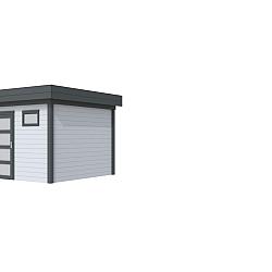 Vuren Topvision Premium Kievit, 400x300 cm, wanden lichtgrijs en basis antraciet.