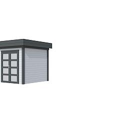Vuren Topvision Premium Kolibri, 250x250 cm, wanden lichtgrijs en basis antraciet.