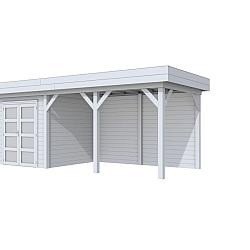 Vuren Topvision Premium Kolibri, 250x250 en luifel 400 cm, lichtgrijs gespoten.