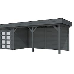 Vuren Topvision Premium Kolibri, 250x250 en luifel 500 cm, antraciet gespoten.