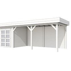 Vuren Topvision Premium Kolibri, 250x250 en luifel 500 cm, wit gespoten.