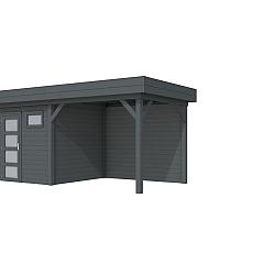 Vuren Topvision Premium Kuifmees, 250x250 en luifel 300 cm, antraciet gespoten.