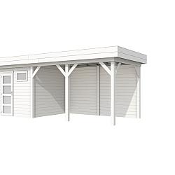 Vuren Topvision Premium Kuifmees, 250x250 en luifel 400 cm, wit gespoten.