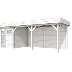 Vuren Topvision Premium Kuifmees, 250x250 en luifel 500 cm, wit gespoten.