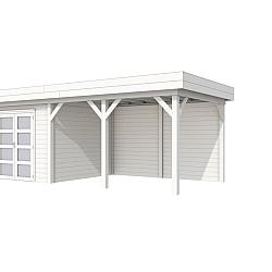 Vuren Topvision Bosuil, 300x300 en luifel 400 cm, wit gespoten