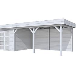 Vuren Topvision Premium Bosuil, 300x300 en luifel 500 cm, lichtgrijs gespoten.