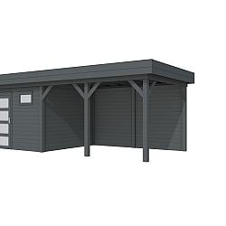 Vuren Topvision Premium Kievit, 400x300 cm en luifel 400 cm, antraciet gespoten.