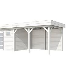Vuren Topvision Premium Kievit, 400x300 cm en luifel 400 cm, wit gespoten.