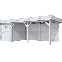 Vuren Topvision Premium Kievit, 400x300 en luifel 500 cm, lichtgrijs gespoten.