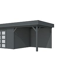 Vuren Topvision Parelhoen, 400x300 en luifel 300 cm, antraciet gespoten
