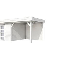 Vuren Topvision Parelhoen, 400x300 en luifel 300 cm, wit gespoten
