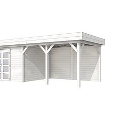 Vuren Topvision Parelhoen, 400x300 en luifel 400 cm, wit gespoten