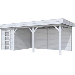Vuren Topvision Premium Kiekendief, 200x300 en luifel 500 cm, lichtgrijs gespoten.