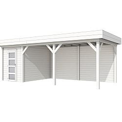 Vuren Topvision Premium Kiekendief, 200x300 en luifel 500 cm, wit gespoten.