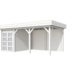 Vuren Topvision Premium Zwaluw, 200x300 en luifel 400 cm, wit gespoten.
