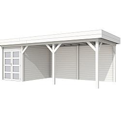 Vuren Topvision Premium Zwaluw, 200x300 en luifel 500 cm, wit gespoten.