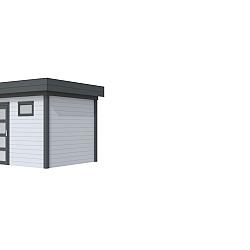 Vuren Topvision Premium Bonte Kraai, 300x250 cm, wanden lichtgrijs en basis antraciet.