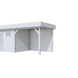 Vuren Topvision Premium Bonte Kraai, 300x250 en luifel 300 cm, lichtgrijs gespoten.