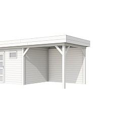 Vuren Topvision Premium Bonte Kraai, 300x250 en luifel 300 cm, wit gespoten.