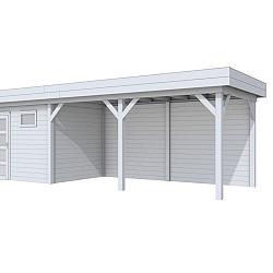 Vuren Topvision Premium Bonte Kraai, 300x250 en luifel 500 cm, lichtgrijs gespoten.