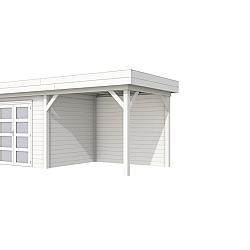 Vuren Topvision Premium Bonte Specht, 300x250 en luifel 300 cm, wit gespoten.