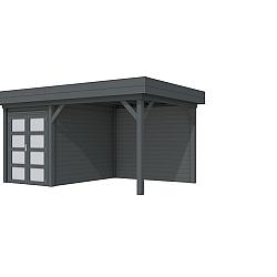 Vuren Topvision Premium Zwaluw, 200x300 en luifel 300 cm, antraciet gespoten.