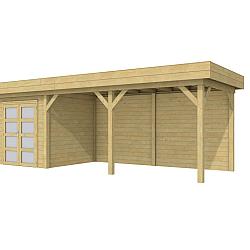 Vuren Topvision Premium Kolibri, 250x250 en luifel 500 cm, groen geïmpregneerd.