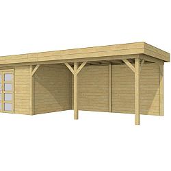 Vuren Topvision Premium Parelhoen, 400x300 en luifel 500 cm, groen geïmpregneerd.