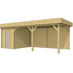 Vuren Topvision Premium Kiekendief, 200x300 en luifel 500 cm, groen geïmpregneerd.
