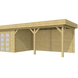 Vuren Topvision Premium Bosuil, 300x300 en luifel 500 cm, groen geïmpregneerd.