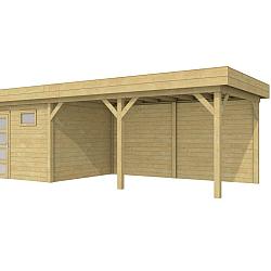 Vuren Topvision Premium Tapuit, 300x300 en luifel 500 cm, groen geïmpregneerd.