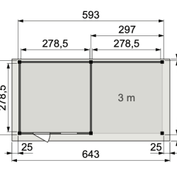 Douglas Topvision Roek, 298x298 en luifel 300 cm, kleurloos geïmpregneerd