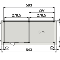 Vuren Topvision Premium Bonte Specht, 300x250 en luifel 300 cm, wit gespoten.