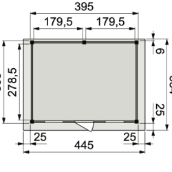 Vuren Topvision Premium Kievit, 400x300 cm, wanden lichtgrijs en basis antraciet.