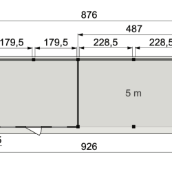 Vuren Topvision Premium Kievit, 400x300 en luifel 500 cm, antraciet gespoten.